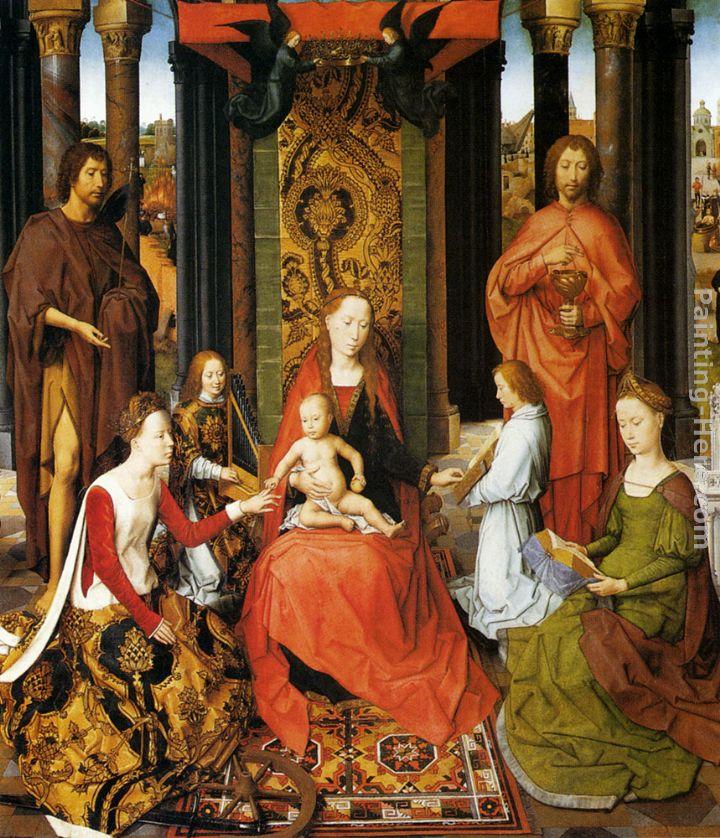 Hans Memling The Mystic Marriage Of St. Catherine Of Alexandria (central panel of the San Giovanni Polyptch)